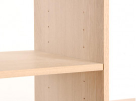 Modular Shelving System in oak. One single module and base